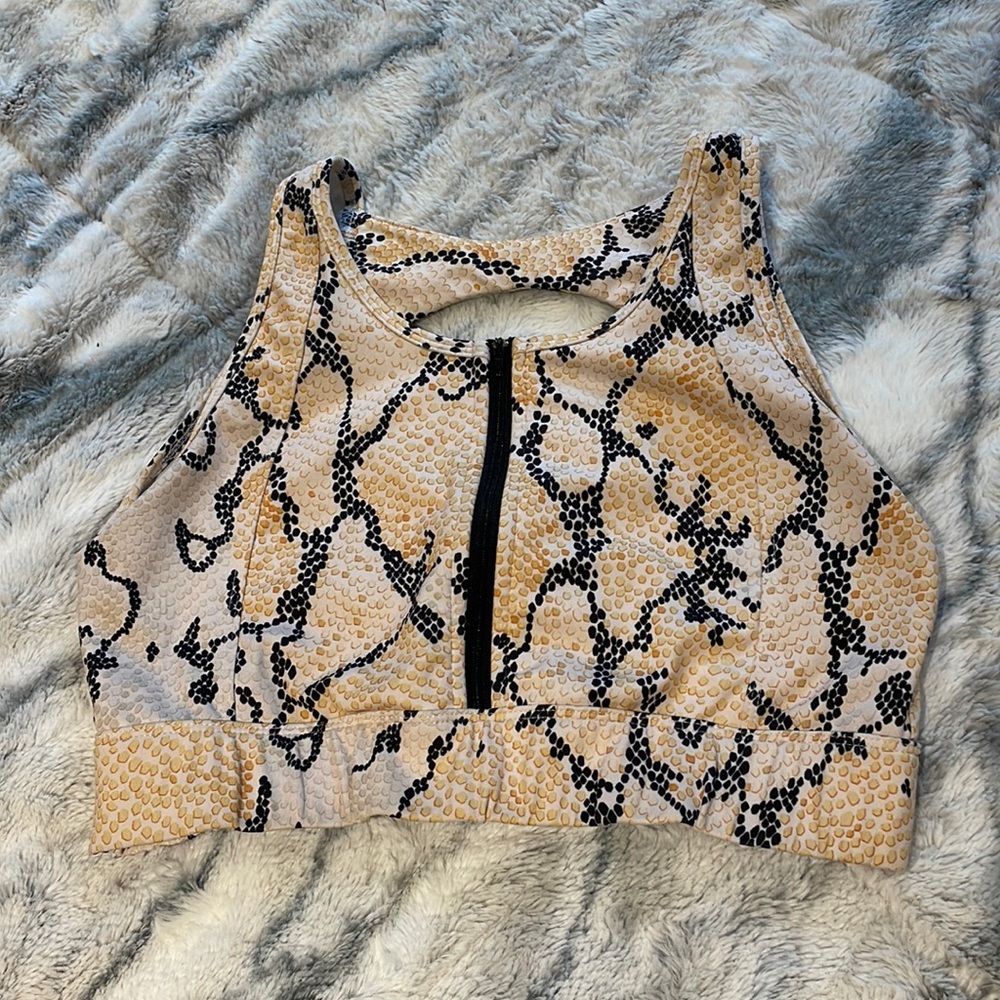 Orange SnakePrint Sports Bra